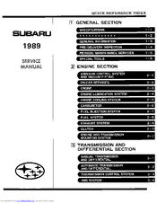 Subaru 1989 3-Door Service Manual