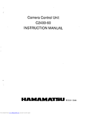 Hamamatsu Photonics C2400-60 Instruction Manual