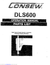 Consew DLS600 Operation Manual