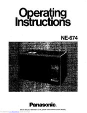 Panasonic NE-674 Operating Instructions Manual