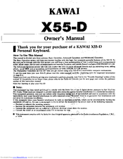 Kawai X55-D Owner's Manual