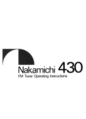 Nakamichi 430 Operating Instructions Manual