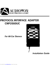 Audiovox CNP2000UC Installation Manual