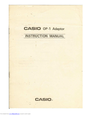Casio OP-1 Instruction Manual