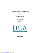 DSA PRE 1 User Manual
