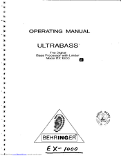 Behringer Ultrabass EX 1000 Operating Manual