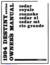 Fleetwood Destiny Rio Grande series Owner's Manual