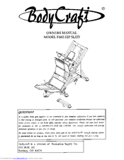 Body Craft F660 Hip Sled Owner's Manual