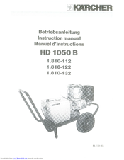 Kärcher HD 1050 B 1.810-132 Instruction Manual