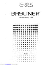 Bayliner Capri 1704 SF Owner's Manual