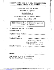 Schempp-Hirth Mini-Nimbus C Flight And Service Manual