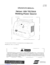 ESAB heliarc 160i Operator's Manual