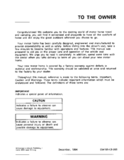 Winnebago 1995 Spirit Operator's Manual