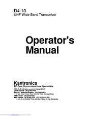 Kantronics D4-10 Operator's Manual