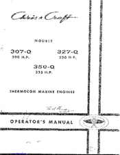 Chris-Craft 350-Q Operator's Manual