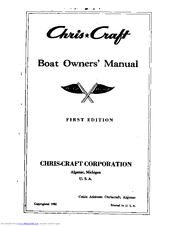 Chris-Craft Sportsman-8 Owner's Manual
