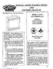 White Mountain Hearth Tahoe DVDT3532R-1 Installation Instructions And Owner's Manual