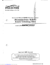 Mistral MMWC25SS3 Instruction Manual