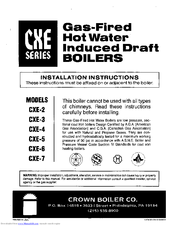 Crown Boiler CXE-4 Installation Instructions Manual