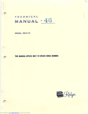 Rodgers 32C Technical Manual