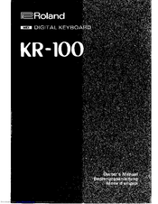 Roland KR-100 Owner's Manual