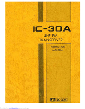 Icom IC-30A Instruction Manual