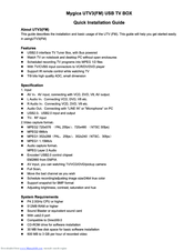 Mygica UTV3(FM) Quick Installation Manual