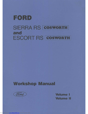 Ford Escort RS Workshop Manual
