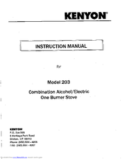 Kenyon 203 Instruction Manual