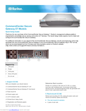 Raritan commandcenter secure e1 Quick Setup Manual