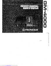 Pioneer GM-4000 Owner's Manual