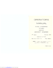 Avco Lycoming TO-360 Operator's Manual