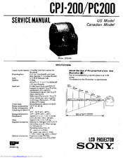 Sony CPJ-200 Operating Instructions / Mode d’emploi Service Manual
