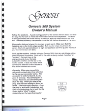 Genesis Cobalt 300 Owner's Manual