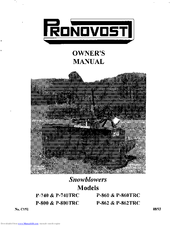 Pronovost P-860 Owner's Manual