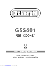 Delonghi GSS601 User Operating Instructions Manual