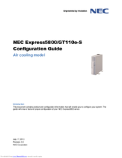 NEC Express5800/GT110e-S Configuration Manual