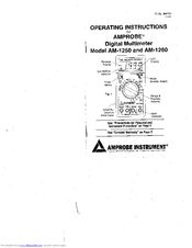 Amprobe AM-1260 Operating Instructions Manual