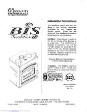 Security Chimneys International BIS Tradition CE Installation Instructions Manual