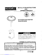 Nexgrill 920-00330 Installation Instructions And Owner's Manuals