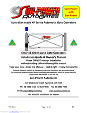 Sun-Power Autogates XP Series Installation Manual & Owner's Manual