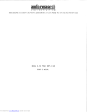 Audio Research D-150 Owner's Manual