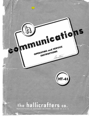 Hallicrafters HT-41 Operating And Service Instructions