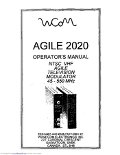 Wavecom Agile 2020 Operator's Manual