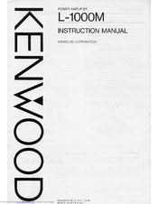 Kenwood L-1000M Instruction Manual