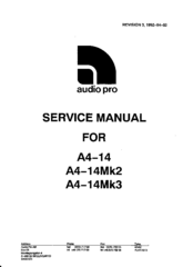 Audio Pro A4-14Mk3 Service Manual