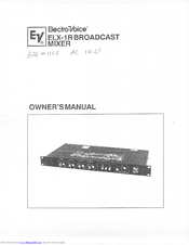 Electro-Voice ELX-1R Owner's Manual