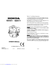 Honda GD3411 Owner's Manual