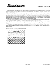 Winnebago Sundancer Operator's Manual