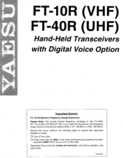 Yaesu FT-10R Instruction Manual